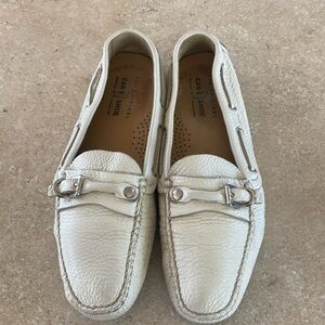 THE ORIGINAL CAR SHOE White LEATHER MOCCASIN